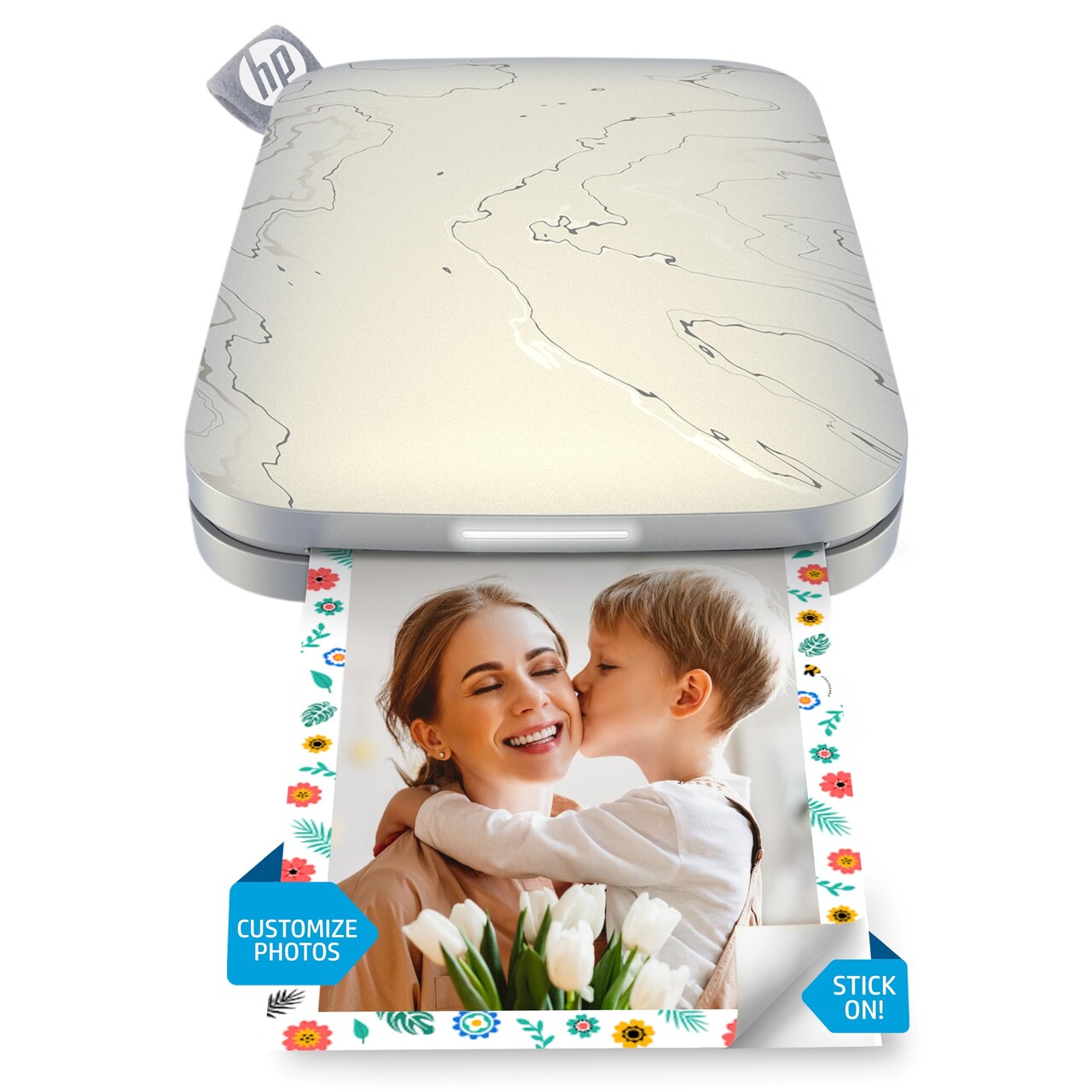 HP Sprocket Portable Printer, Zink Sticky Paper 2.3x3.4" Instant Photo Printer for iOS & Android